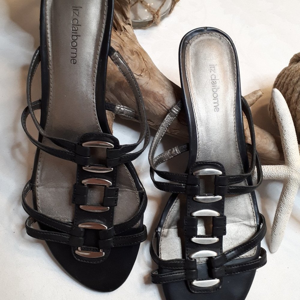 Liz Claiborne Vintage Black Leather Strappy